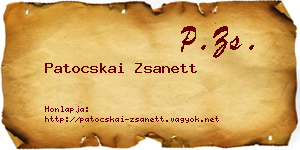 Patocskai Zsanett névjegykártya