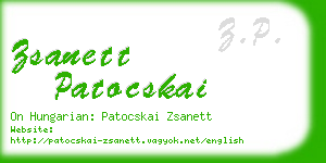 zsanett patocskai business card